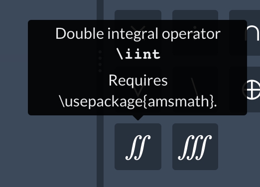 The package requirement tooltip