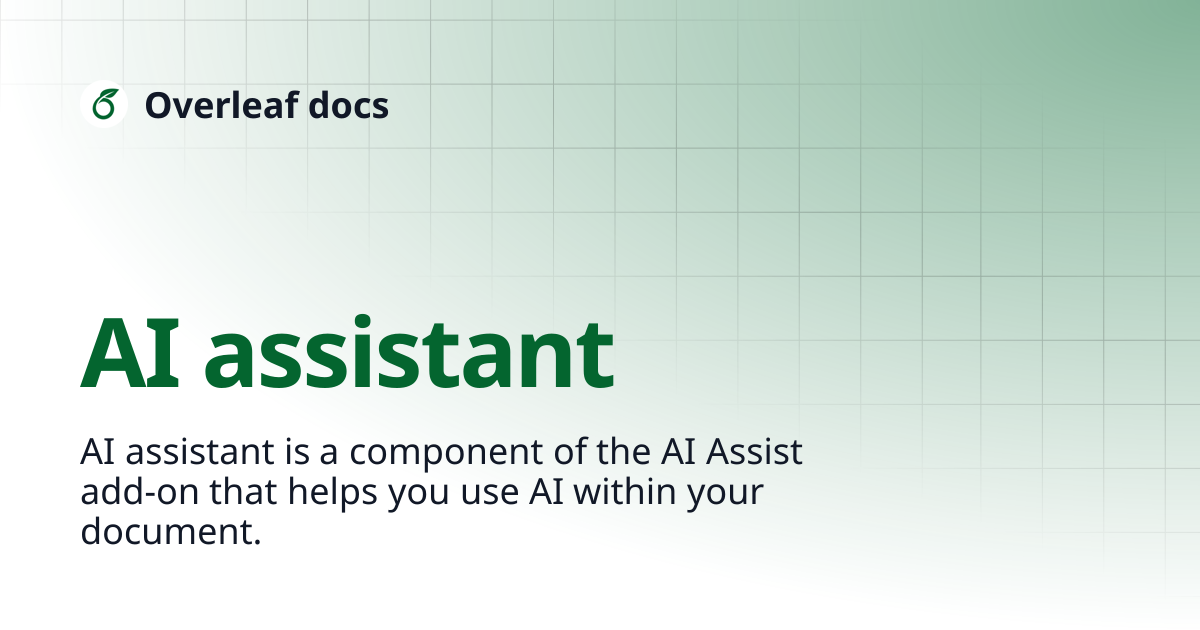 AI assistant | Overleaf docs